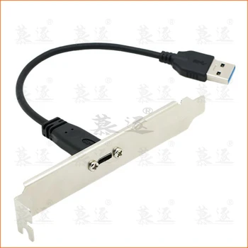 0,2 М Разъем USB 3.0 A к USB 3.1 Type-C тип c USB-C Женский кабель для зарядки жесткого диска, передачи данных, 20 см с отверстием для винта для крепления на панели