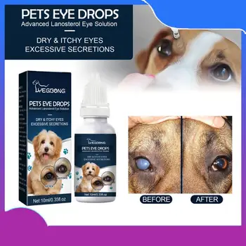 10 мл Новых глазных капель Yegbong Pet Для кошек и собак Для удаления следов от слез И облегчения зуда в глазах, мягкие очищающие глазные капли