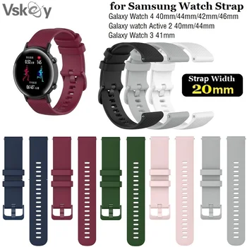 10 шт. Смарт-ремешок для Samsung Galaxy Watch 42 мм Watch 3 41 мм Active 2 40 мм 44 мм Силиконовый ремешок для часов Аксессуары 20 мм
