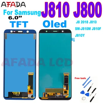 100% Super Amoled J8 J810 ЖК-дисплей Для Samsung J8 2018 J800 J810Y J810FN ЖК-дисплей с Сенсорным экраном, Дигитайзер, Сборка, Замена ЖК-дисплея