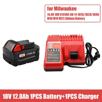 100% Абсолютно Новый для Milwaukee XC M18 18V 12800 mah литий-ионный аккумулятор 12.8ah для беспроводных инструментов + артикул зарядного устройства