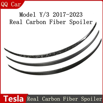 100% Настоящий Спойлер из Углеродного Волокна для Tesla Model 3 Model Y 2023 Модификация Крыла Багажника Оригинальный Стиль Model3 Modely 2017-2022