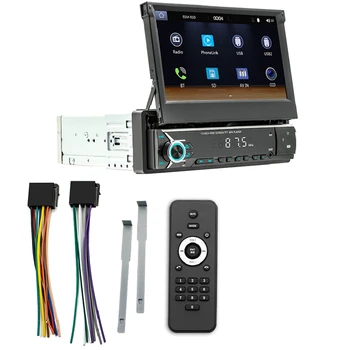 1Din 7-дюймовый автомобильный портативный радиоприемник Carplay Android Auto Bluetooth MP5 Автомобильный выдвижной экран