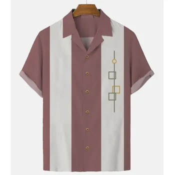 2023 Простая Повседневная Мужская Гавайская рубашка Европейского Размера, Мужская Рубашка, Модная Летняя футболка с коротким рукавом, Свободный Дышащий Топ