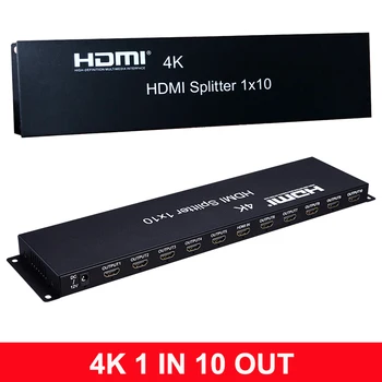 4k HDMI Разветвитель 1x10 Видео Распределитель Конвертер 1 В 10 Выходов с многоэкранным дисплеем для Совместного использования экрана камеры PS4 с ПК на ТВ-монитор
