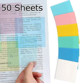 50 Листов прозрачной бумаги для заметок, водонепроницаемые цветные наклейки для заметок, список дел на каждый день, бумага для заметок для канцелярских принадлежностей