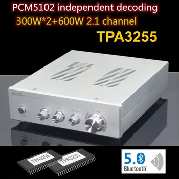 AC110V/AC220V TPA3255 QCC3034 Bluetooth 5,0 Лихорадка 300 Вт * 2 + 600 Вт 2,1-Канальный Сабвуферный Аудио Усилитель PCM5102A Декодирование