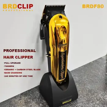 BRDCLIP F80 Базовое зарядное устройство Масляная головка Мужская Электрическая машинка для стрижки волос высокой мощности 7000 об/мин Профессиональный триммер с керамическим лезвием из углеродистой стали