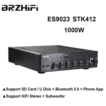BRZHIFI Аудио BA3 1000 Вт Hi-Fi Bluetooth 5,0 2,1 Канальный Усилитель STK412 Сабвуфер УСИЛИТЕЛЬ 200 × 2 + 600 Вт Система домашнего Кинотеатра