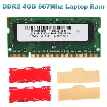 DDR2 4 ГБ оперативной памяти Ноутбука + Охлаждающий Жилет 667 МГц PC2 5300 SODIMM 2RX8 200 Контактов Для Памяти ноутбука AMD