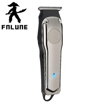 FnLune Электрическая Моющаяся Металлическая машинка для стрижки волос USB 2000 мАч, профессиональный парикмахерский Триммер с режущей головкой из углеродистой стали