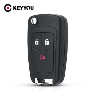 KEYYOU Сменный Складной брелок с 3 Кнопками, чехол для дистанционного ключа, Чехол для Chevrolet Cruze Spark 2012-2016, Левое лезвие