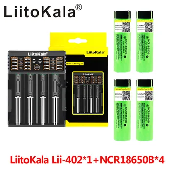LiitoKala Lii-402 USB 18650/26650 Смарт-Зарядное Устройство + 4 шт. NCR18650B 3,7 В 3400 мАч 18650 Литиевая Аккумуляторная Батарея Для Фонарика