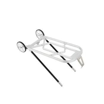 Liteplus для складного велосипеда Brompton задняя полка из алюминиевого сплава с легким колесом, складная задняя стойка для велосипеда, серебристый