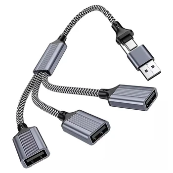P82F USB Type C Мужской на 2/3 USB Женский Удлинитель Конвертер Адаптер разделения питания