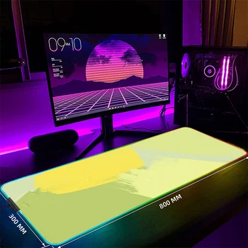 RGB Игровой коврик для мыши, Цветные коврики для мыши, Светодиодные Большие коврики для мыши для геймеров, XXL накладки для клавиатуры, Светящийся настольный коврик для мыши с подсветкой 