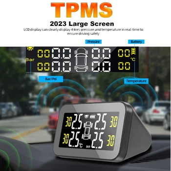 TPMS Система контроля давления в автомобильных шинах matic Control, экран солнечной энергии, ЖК-дисплей, Беспроводной Инструмент, Аксессуары для украшения подголовника