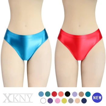 XCKNY, атласные глянцевые трусы, сексуальное нижнее белье из маслянистой шелковистой кожи, бикини с низкой талией, унисекс, спортивные штаны для занятий йогой, гольсы
