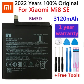Xiao Mi Оригинальный аккумулятор для телефона BM3D 3120 мАч для Xiaomi Mi 8 SE Высококачественные сменные батареи Розничная упаковка Бесплатные инструменты