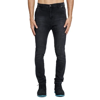 Y2k Уличная мода, джинсы с высокой уличной строчкой, мужские джинсы-скинни с завязками на промежности, черные джинсы со средней талией, джинсы для мужчин