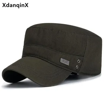 Бесплатная доставка Новые весенние мужские моющиеся хлопчатобумажные военные шляпы Snapback Cap Модные Плоские кепки для мужчин Регулируемый Размер Спортивной кепки