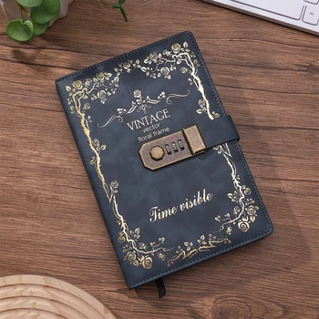 Блокнот с замком в винтажном европейском стиле, Дневник Девушки, планировщик, Книга паролей, блокнот для студентов