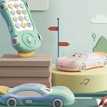 Детский мобильный телефон, автомобиль, игрушка для детей, обучающихся в раннем возрасте, музыкальные игрушки Монтессори для мальчиков и девочек, подарки на день рождения