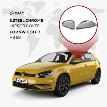 Для VW Golf MK7 HB 5D/3D/SW 2013-2020 Хромированная Крышка Бокового зеркала из Нержавеющей Стали, 2 шт., Модифицированный Спортивный Аксессуар Для Автомобиля, Открытый Трек