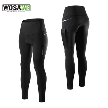 Женские Велосипедные Длинные брюки WOSAWE с 3D подкладкой из дышащей сетки, Светоотражающие Колготки для горного велосипеда, Велосипедные Леггинсы, Спортивные брюки