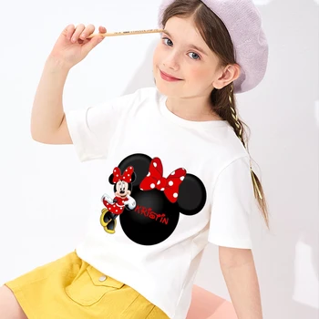 Летний костюм с рисунком Дональда Дака из мультфильма Disney 2022, футболка для девочек и мальчиков, корейский вариант с милым принтом, Круглый вырез, Футболки с коротким рукавом