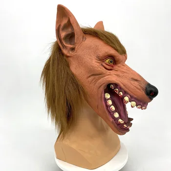 Маска с головой волка, Страшная Свирепая Маска Волка, Латексная маска животного, Костюм для Хэллоуина, Карнавальная маска для взрослых, Бесплатная доставка