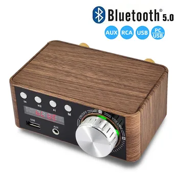 Мини Аудио Hi-Fi Bluetooth 5,0 Класс мощности D Стерео Tpa3116 Цифровой усилитель 50 Вт * 2 Домашний Аудио Автомобильный Морской USB/AUX IN 100 Вт 2,0