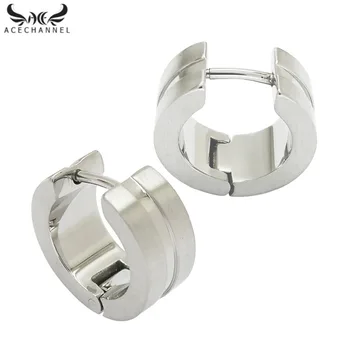 Модные серьги ACECHANNEL из нержавеющей стали, навесное кольцо для пирсинга, мужские и женские серьги, кольцо унисекс, обручи для сережек, круг
