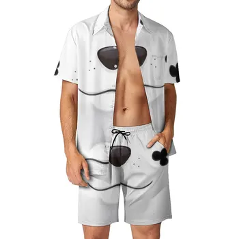 Мужской пляжный костюм Далматинца, забавный брючный костюм из 2 предметов, Высококачественный Размер США для Бега