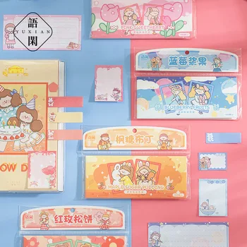 Набор складных блокнотов Kawaii Candy Girl, стикеры для списка дел, планировщик, наклейка на страницу, флаг, канцелярские принадлежности, школьные канцелярские принадлежности, подарок