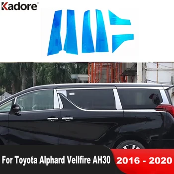 Накладка Крышки Центральной Стойки Окна Для Toyota Alphard Vellfire AH30 2016 2017 2018 2019 2020 Нержавеющая Прокладка Средней Стойки Автомобиля