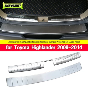 Накладка на задний бампер автомобиля, защитная пластина багажника из нержавеющей стали для Toyota Highlander Kluger 2009-2014, Хромированный стиль
