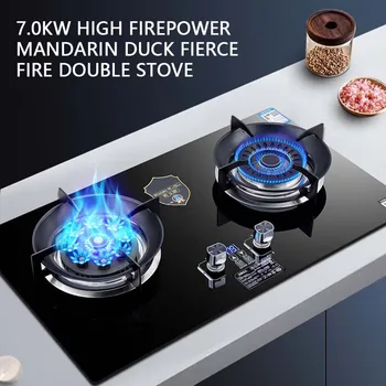 Настольная двойная плита, большая огневая мощь, независимое время срабатывания слева и справа, плита с высоким горением, встроенная газовая плита
