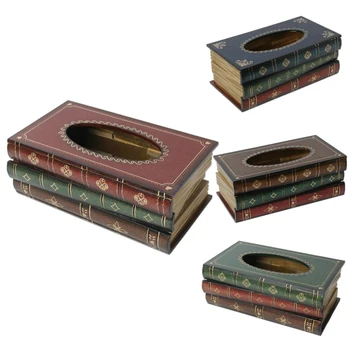 Настольная коробка для салфеток, Деревянный органайзер в форме книги, прямоугольный футляр для салфеток для ресторана, коробка для хранения салфеток, Домашний декор
