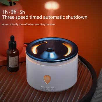 Новый увлажнитель воздуха с пламенем, Безводные Диффузоры эфирных масел с автоматическим выключением, USB Ароматический диффузор с таймером рассеянного света для спальни