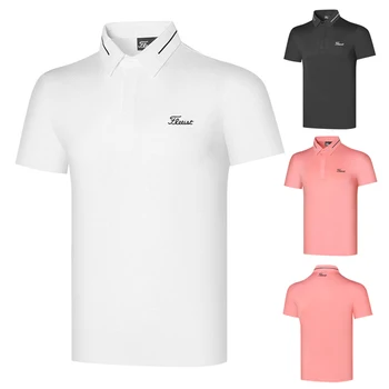 Одежда для мужчин, рубашки для гольфа, быстросохнущая дышащая одежда, Спортивный топ с коротким рукавом, повседневная футболка