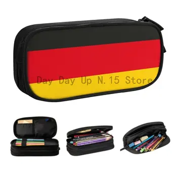 Пенал с Флагом Германии для девочек и Мальчиков Большой Емкости, Немецкая Патриотическая сумка для ручек, коробка Канцелярских принадлежностей