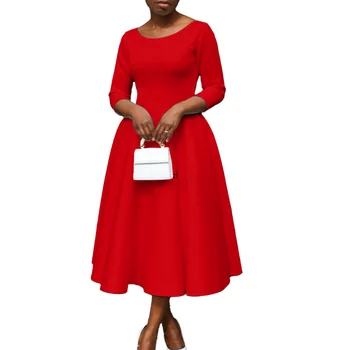 Платья из полиэстера в африканском стиле для женщин, Летнее Элегантное африканское женское платье с длинным рукавом длиной до колен, Африканская одежда в стиле дашики для женщин