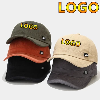 Повседневные бейсболки с короткими полями с логотипом на заказ, мужская кепка с регулировкой для дальнобойщиков, уличная женская хлопковая солнцезащитная шляпа для папы