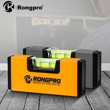 Портативный магнитный уровень Ronpro 10 см, Высокоточный алюминиевый структурный уровень, Горизонтальный измерительный пузырьковый уровнемер Mini