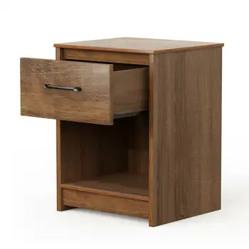 Прикроватная тумбочка с выдвижным ящиком для хранения, деревянный приставной столик для спальни