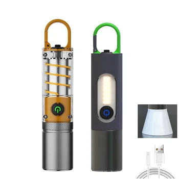 Светодиодный белый лазерный фонарик, Многофункциональное освещение для кемпинга, Перезаряжаемый рабочий светильник, Мини-Зондирующие фонари