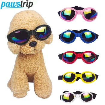 Складные солнцезащитные очки для домашних собак Регулируемые очки для домашних собак Солнцезащитные очки с защитой от ультрафиолета с регулируемым ремешком Принадлежности для собак
