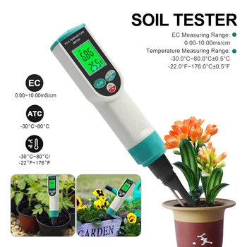 Тестер почвы 2 В 1 PH Метр Термометр Тест PH на батарейках Высокоточный Зонд Детектор для садоводческих растений Сельскохозяйственный инструмент