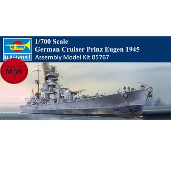 Трубач 05767 Масштаб 1/700 Немецкий крейсер Prinz Eugen 1945 Военный пластиковый сборный модельный комплект